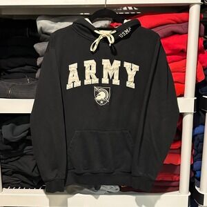 Vintage y2k United States Military Academy Army College Black Mens Medium Hoodie